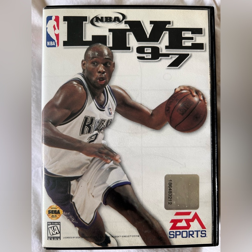 NBA Live 97 SEGA Genesis game cartridge with 96-97 schedule